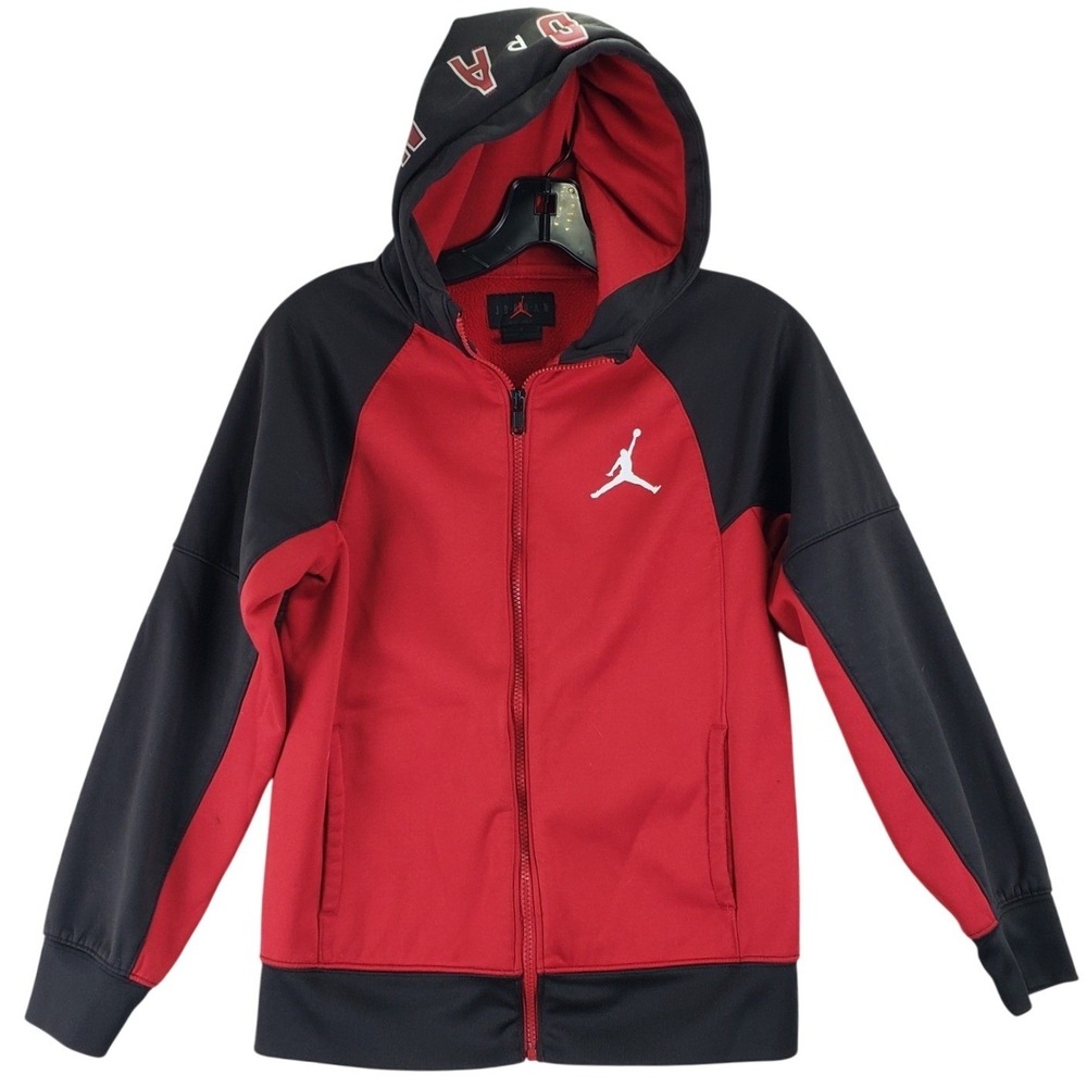 Jordan Jumpman Full Zip Hoodie Kids Large Red‎ Black Sportswear Basketball